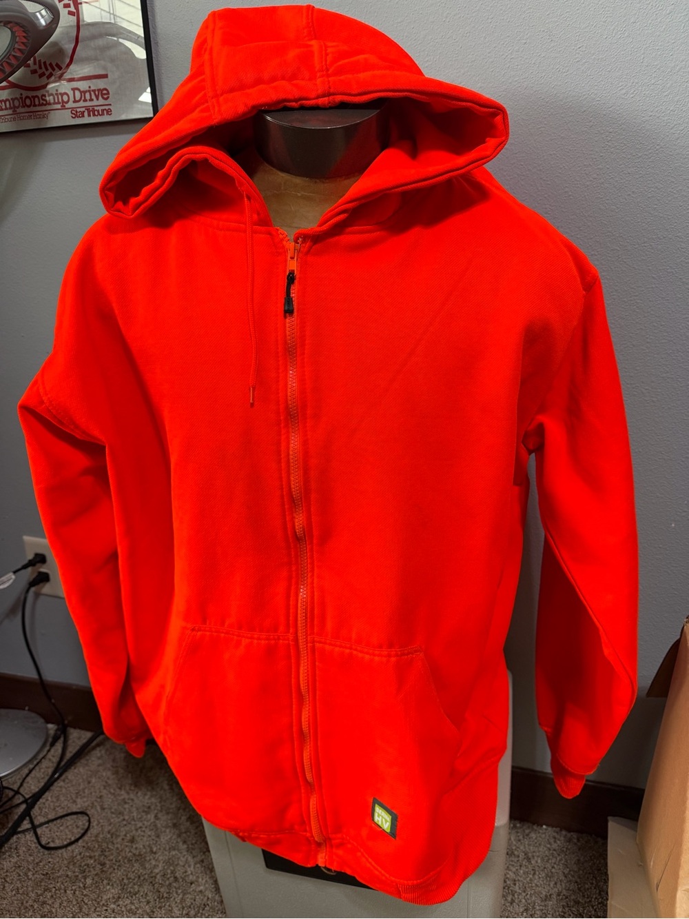 Berne Mens XXL Bright Orange Full-Zip Insulated Hoodie Jacket